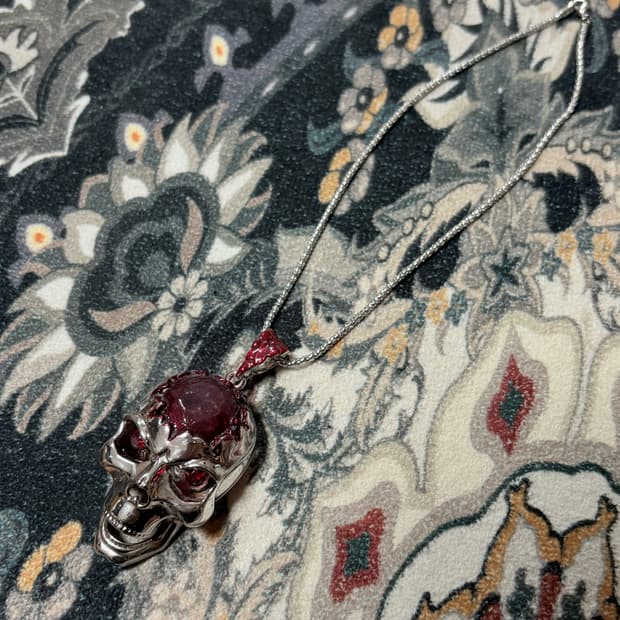 Vintage skull necklace 빈티지 핸드메이드 해골 목걸이