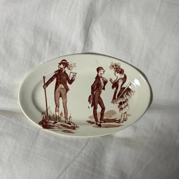 프랑스 앤틱 뤼네빌 오발플레이트