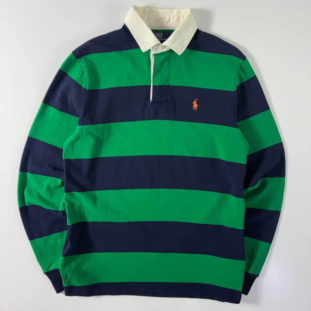 Polo 폴로 랄프로렌 그린 네이비 배색 아이코닉 셔츠