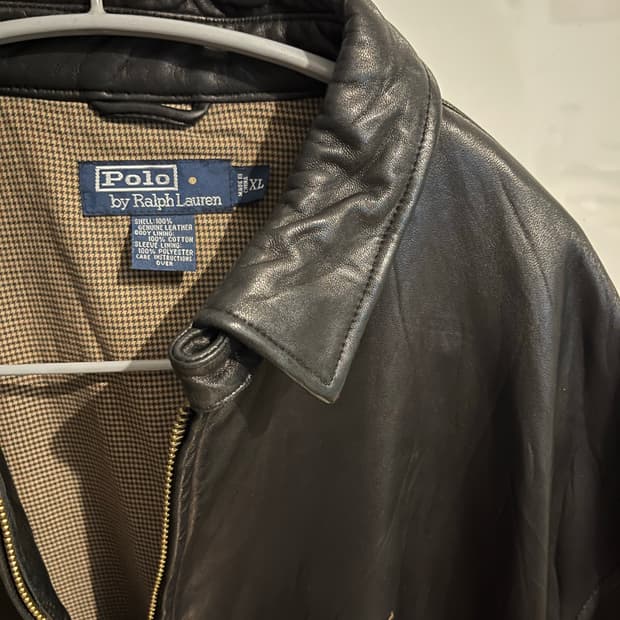 폴로 랄프로렌 가죽 자켓 올리브