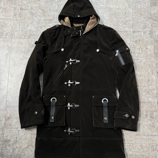 벨벳 파이어맨 후크 후디드 코트