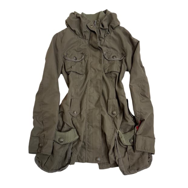 Jpn y2k 포켓 디테일 브라운야상자켓