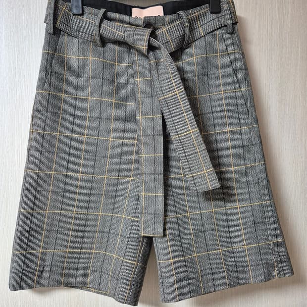 (정품) 플랜씨 팬츠 벨트 체크팬츠 반바지 36 PLAN C