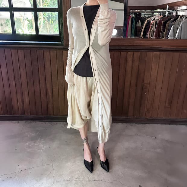 RICK OWENS stud long cardigan