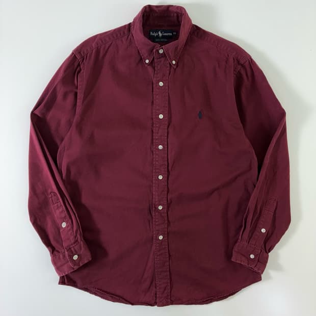 Polo  폴로 랄프로렌 자수 코튼 버건디 셔츠