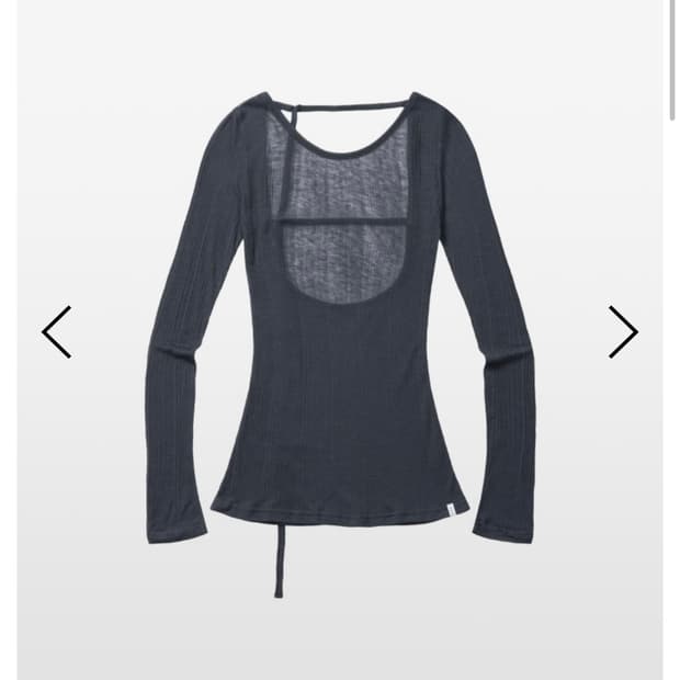 킴서울 OPEN BACK CORD LONG SLEEVE 블루차콜