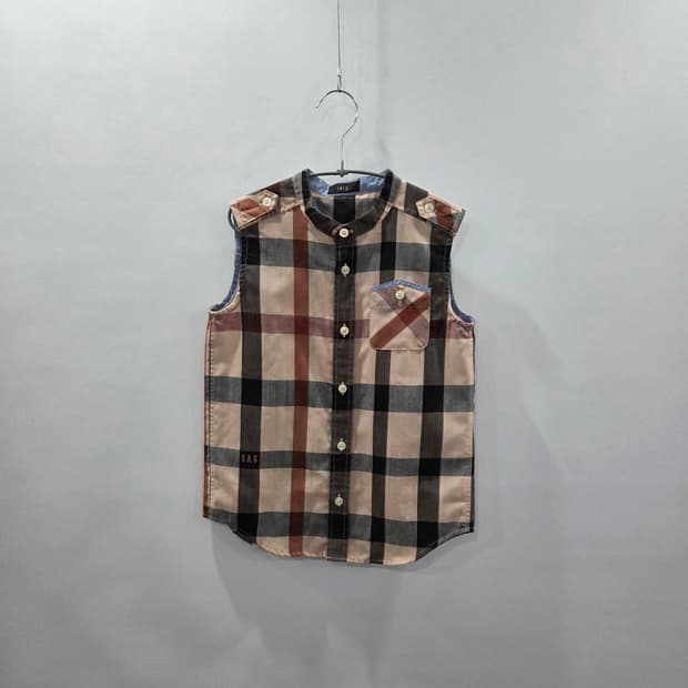 닥스 키즈 린넨 블랜드 체크 베스트 130/9Y