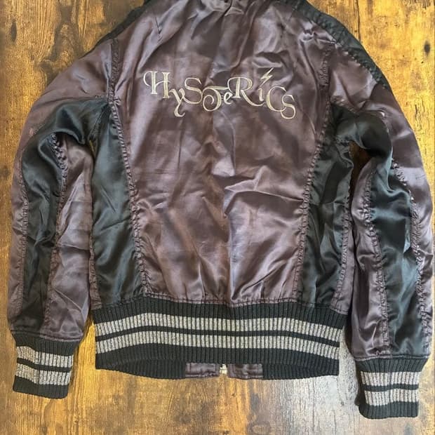 히스테릭 글래머 번개 자수 새틴 블루종