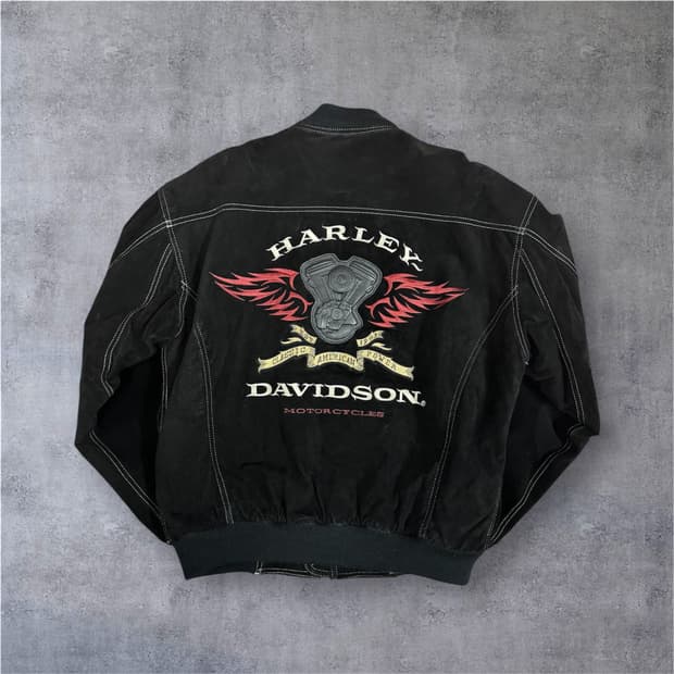 90s 할리데이비슨 스웨이드 레더자켓 L