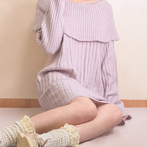 루즈핏 숄 카라 니트 미니 원피스
일본빈티지