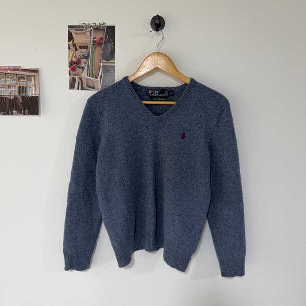 [L] 폴로 랄프로렌 램스울100% 브이넥니트
