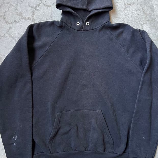 90s USA제 Fruit of the Loom 블랙 스웨트 후디