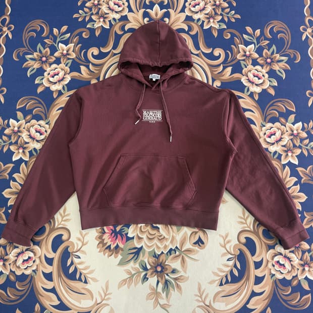 (XL) 마리떼 프랑소와 저버 스몰로고 후드티셔츠(버건디)