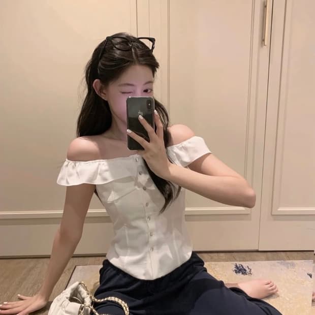 제니오 셸리 블라우스 화이트