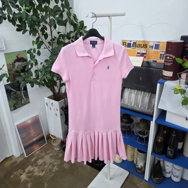 폴로랄프로렌 걸즈 피케 칼라 반팔원피스 L/12-14
