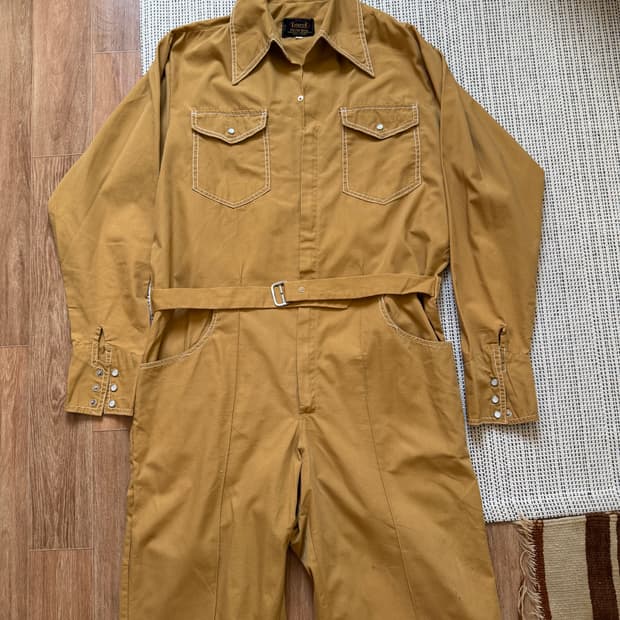 80s 빈티지 웨스턴 셔츠 오버롤