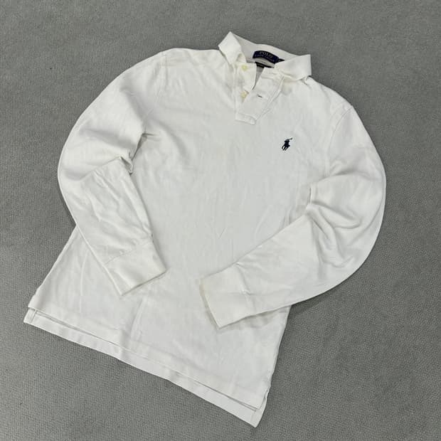 폴로 랄프로렌 화이트 롱슬리브 카라티 XS