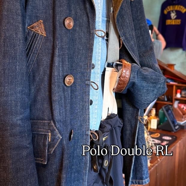 Polo Double RL 미해군 숄카라 데님 피코트 재킷 여성사이즈