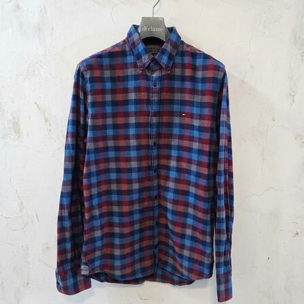 타미힐피거 남성 체크 셔츠 S