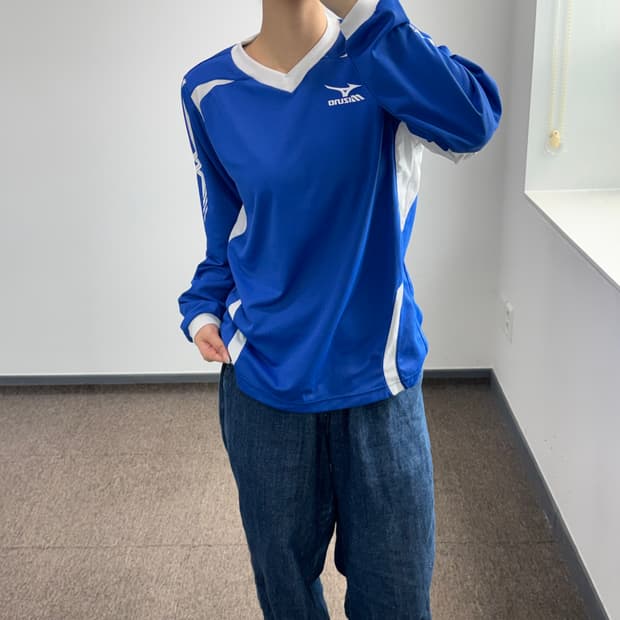 Mizuno 미즈노 올드스쿨 블루 롱슬리브