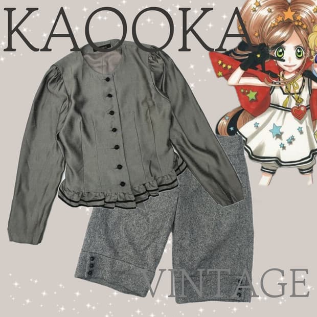 ♣️쇼콜라의 마계프릴리본 코디세트♣️ 라뗴갸루 브라운 블라우스 5부바지 