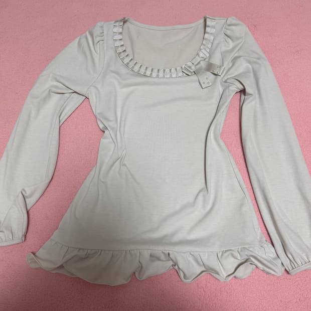 빈티지 라떼갸루 긴소매 슬리브 리본 프릴