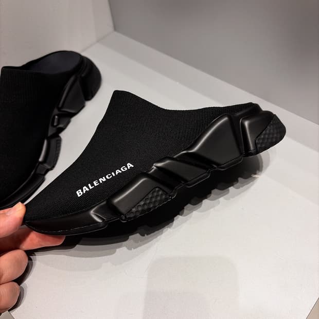 (정품/새상품) BALENCIAGA 발렌시아가 여성 블랙 스피드 뮬