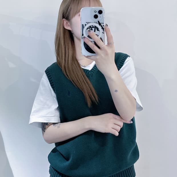 폴로랄프로렌 딥그린 코튼 니트조끼