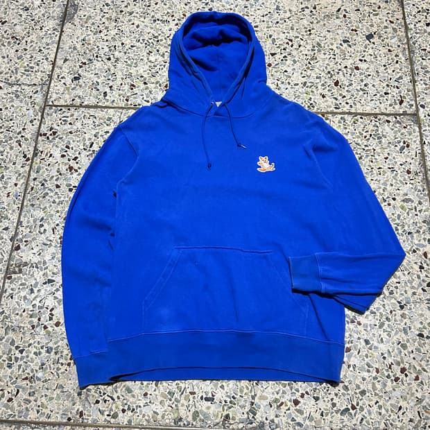 메종키츠네(Maison Kitsune) 칠랙스 폭스 패치 블루 후드티
