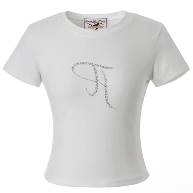 쓰리타임즈 주얼리 반팔티 흰색