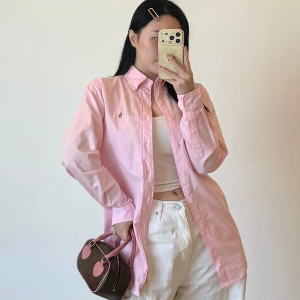 폴로 코튼셔츠 L/S 핑크