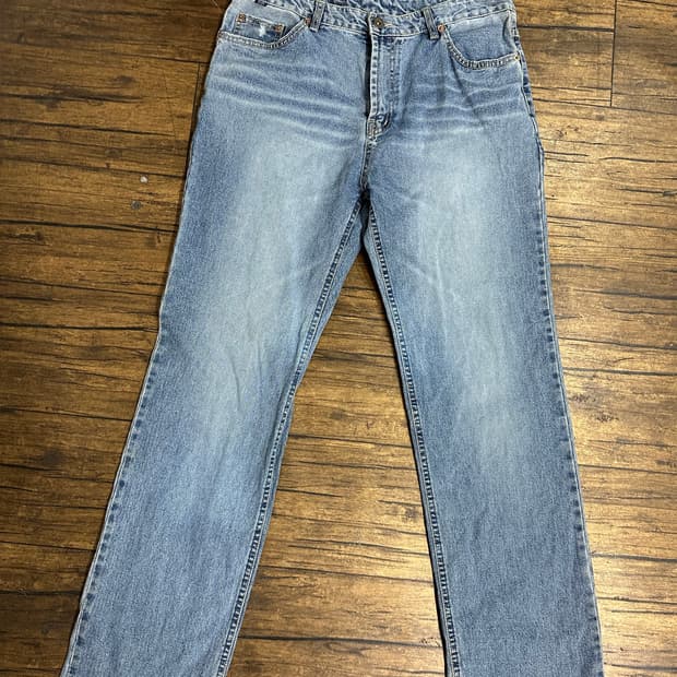 가우초진스앤코 연청 와이드핏 청바지 W34