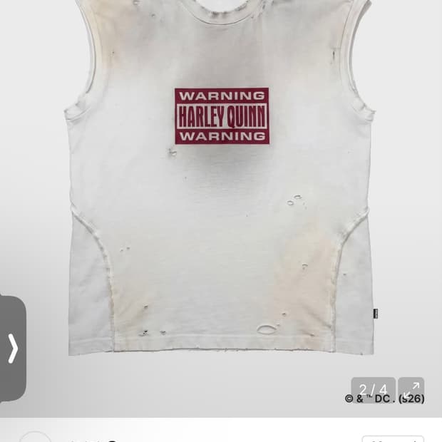 Harley Quinn Box-logo Sleeveless Ivory