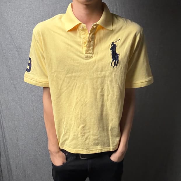 폴로 빅포니 옐로우 반팔 xl