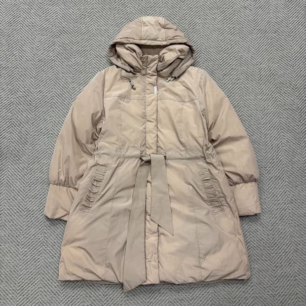 발망 덕다운 리본 후드패딩 v1933