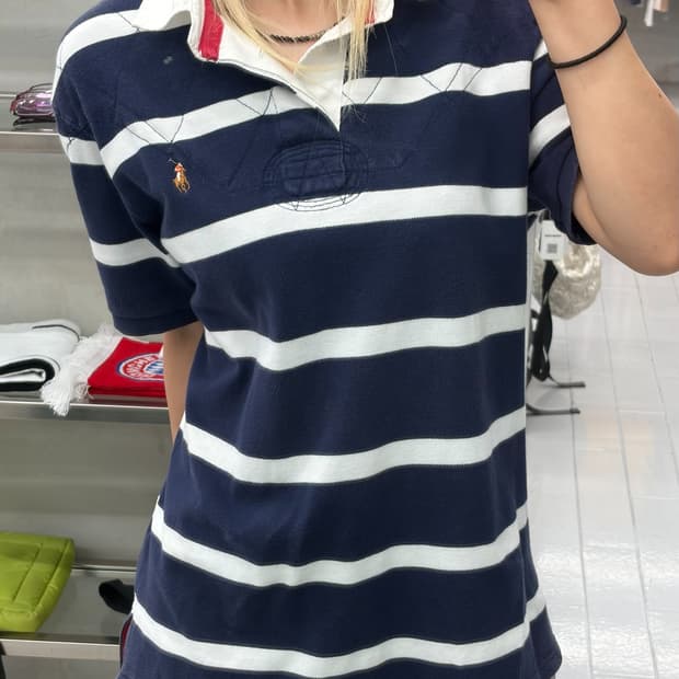 폴로 랄프로렌 포니 단가라 네이비 PK 반팔 티셔츠