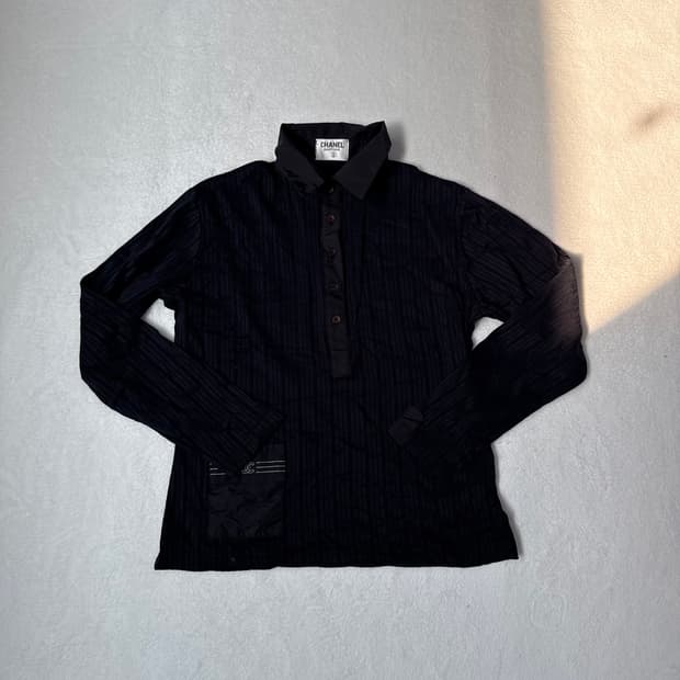 실측확인 C로고 여성 긴팔 카라티 0310T