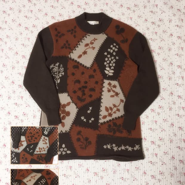 빈티지 히피모리걸 반폴라 니트