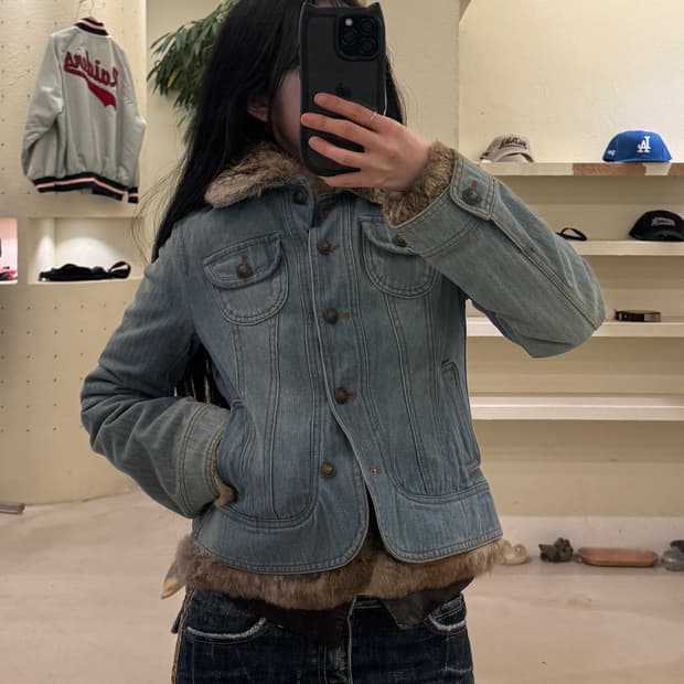 빈티지 y2k 토끼털 데님 자켓 U88
