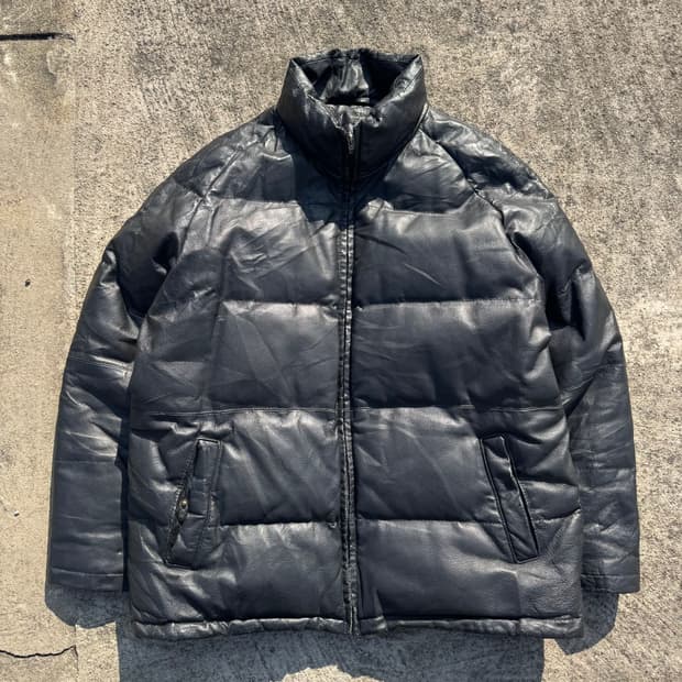[XL] First Down 퍼스트다운 가죽 다운 패딩 점퍼