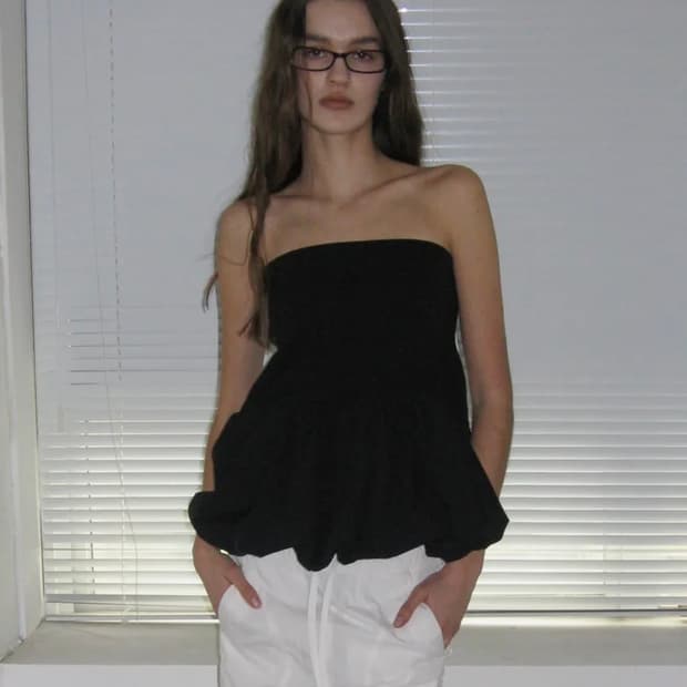 파르티멘토 우먼 2way 퍼프 스커트 블랙 S