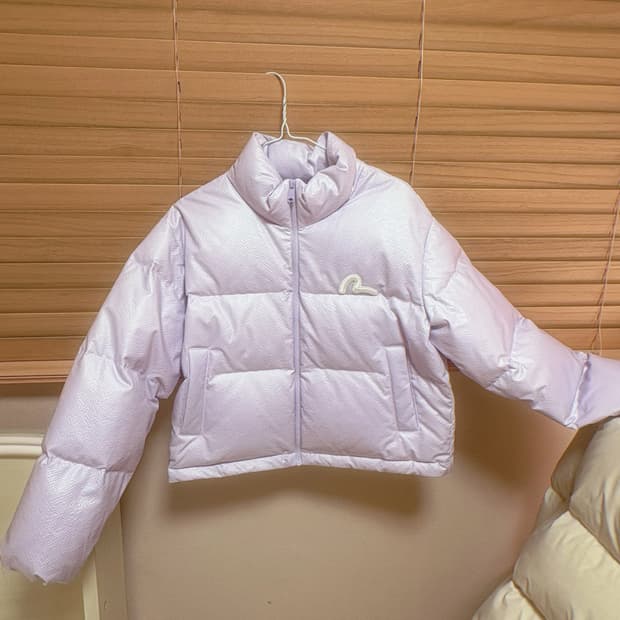 (정가 26만원)에비수 오리털 퍼플 숏패딩(새상품)