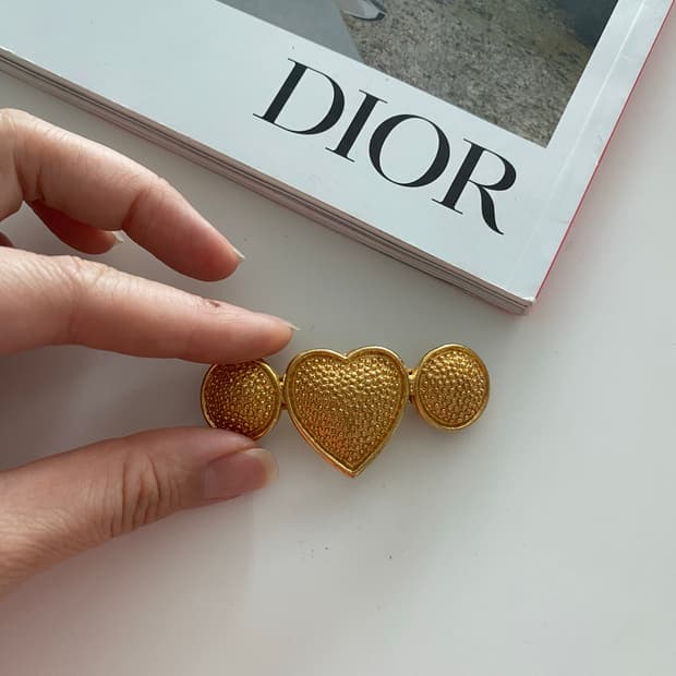 골드 하트 헤어핀