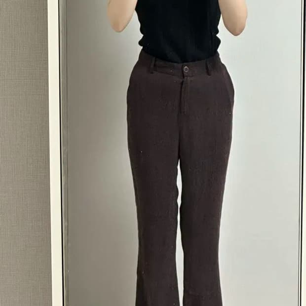 미스치프 자카드 팬츠 브라운