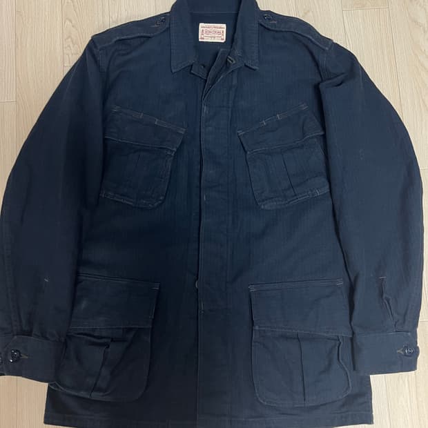 택포20) 본쿠라 HBT 정글 퍼티그 자켓 인디고 38 헤링본 트윌