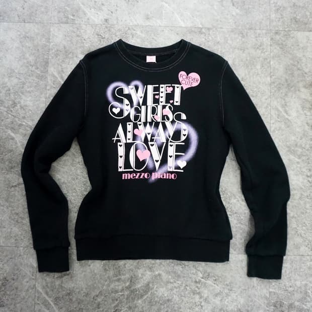 메조피아노 블랙 스웻셔츠