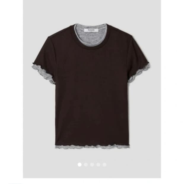 에잇세컨즈 립조직 레이어드 티셔츠 브라운 판매해요