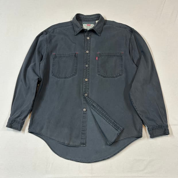 L) 리바이스 흑청 투포켓 워크 데님 셔츠 자켓 T버튼 타입