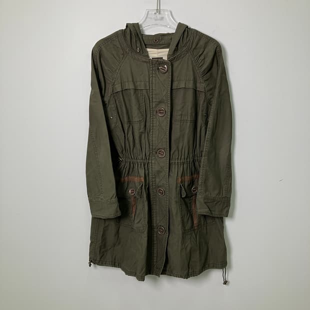 아츠로 타야마 카키 롱야상 점퍼 38