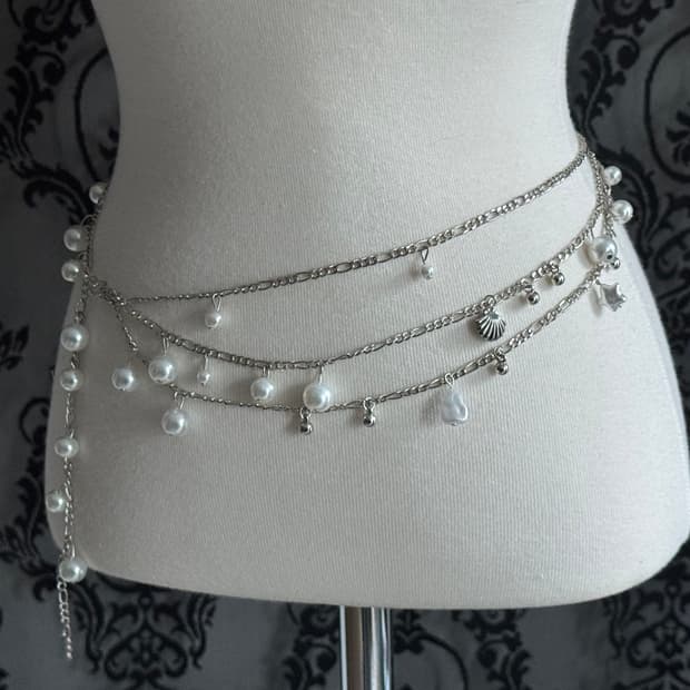 진주 y2k 체인벨트 새상품